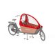 Protection pluie rouge pour biporteur Bakfiets avec coffre long