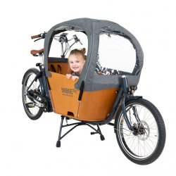 Biporteur Babboe City avec option tente de pluie et porte-bagage