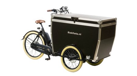 Triporteur électrique Bakfiets Flightcase assistance pédalier Shimano