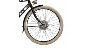 Roue avant avec jante double paroi noire,moyeu dynamo pour frein roller