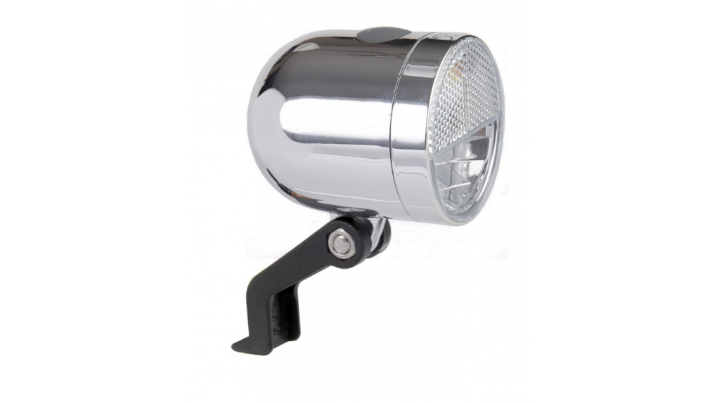 Phare de vélo RETRO, noir ou chromé ,à led,sur piles, 10 lux