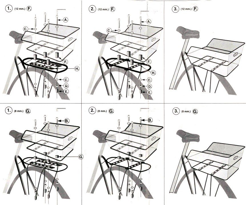 Panier de vélo arrière fixe en métal