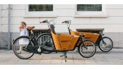 Biporteur court Babboe Mini, un coffre rond pour accueillir deux enfants