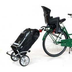 Chariot avec sac isotherme à fixer à un vélo,noir