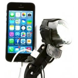 Phare 70 lux sur dynamo, sortie chargeur USB