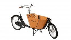 Biporteur court Babboe Mini, un coffre rond pour accueillir deux enfants